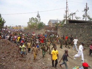 People fleeing war against Rwanda in Goma, Congo RDC