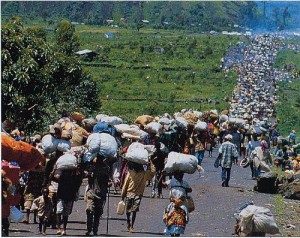 People fleeing war against Rwanda in Goma, Congo RDC